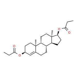 ChemSpider 2D Image | (3beta,9beta,10alpha,13alpha,17beta)-Androst-4-ene-3,17-diyl dipropanoate | C25H38O4