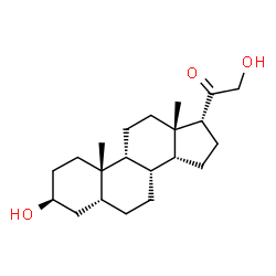 ChemSpider 2D Image | (3beta,5beta,9beta,14beta,17alpha)-3,21-Dihydroxypregnan-20-one | C21H34O3