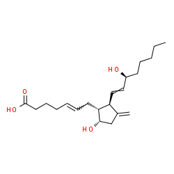 ChemSpider 2D Image | (5E,9alpha,15S)-9,15-Dihydroxy-11-methyleneprosta-5,13-dien-1-oic acid | C21H34O4