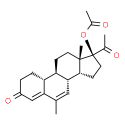 ChemSpider 2D Image | (14beta,17alpha)-6-Methyl-3,20-dioxo-19-norpregna-4,6-dien-17-yl acetate | C23H30O4