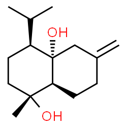 ChemSpider 2D Image | (1R,4S,4aS,8aS)-4-Isopropyl-1-methyl-6-methyleneoctahydro-1,4a(2H)-naphthalenediol | C15H26O2