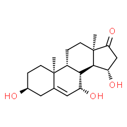 ChemSpider 2D Image | (3beta,9beta,10alpha,13alpha,15alpha)-3,7,15-Trihydroxyandrost-5-en-17-one | C19H28O4