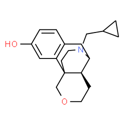 ChemSpider 2D Image | (1S,9R,10S)-17-(Cyclopropylmethyl)-13-oxa-17-azatetracyclo[7.5.3.0~1,10~.0~2,7~]heptadeca-2,4,6-trien-4-ol | C19H25NO2