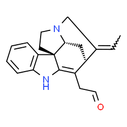 ChemSpider 2D Image | [(1R,12Z,17R)-12-Ethylidene-8,14-diazapentacyclo[9.5.2.0~1,9~.0~2,7~.0~14,17~]octadeca-2,4,6,9-tetraen-10-yl]acetaldehyde (non-preferred name) | C20H22N2O