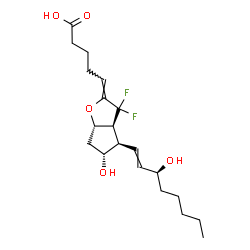 ChemSpider 2D Image | (5Z,8beta,9alpha,11alpha,15S)-7,7-Difluoro-11,15-dihydroxy-6,9-epoxyprosta-5,13-dien-1-oic acid | C20H30F2O5
