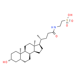 ChemSpider 2D Image | 2-{[(3alpha,5beta,8alpha,10alpha,13alpha)-3-Hydroxy-24-oxocholan-24-yl]amino}ethanesulfonic acid | C26H45NO5S