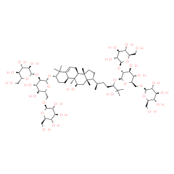 ChemSpider 2D Image | (1S,4S,9beta,11alpha,13alpha,24R)-1-{[beta-D-Glucopyranosyl-(1->2)-[beta-D-glucopyranosyl-(1->6)]-beta-D-glucopyranosyl]oxy}-11,25-dihydroxy-9,10,14-trimethyl-4,9-cyclo-9,10-secocholest-5-en-24-yl bet
a-D-glucopyranosyl-(1->2)-[beta-D-glucopyranosyl-(1->6)]-beta-D-glucopyranoside | C66H112O34