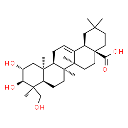 ChemSpider 2D Image | (2alpha,3beta,8alpha,10alpha,18alpha)-2,3,24-Trihydroxyolean-12-en-28-oic acid | C30H48O5