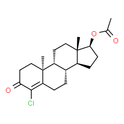ChemSpider 2D Image | (9beta,10alpha,17beta)-4-Chloro-3-oxoandrost-4-en-17-yl acetate | C21H29ClO3