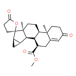 ChemSpider 2D Image | Methyl (4aR,4bR,6aS,7R,7aR,8aS,8bR)-4a,6a-dimethyl-2,5'-dioxo-2,4,4',4a,4b,5,5',6,6a,7a,8,8a,8b,8c,9,10-hexadecahydro-3H,3'H-spiro[cyclopropa[4,5]cyclopenta[1,2-a]phenanthrene-7,2'-furan]-9-carboxylat
e | C25H32O5