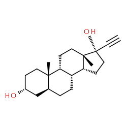 ChemSpider 2D Image | (3alpha,5alpha,9beta,14beta)-Pregn-20-yne-3,17-diol | C21H32O2