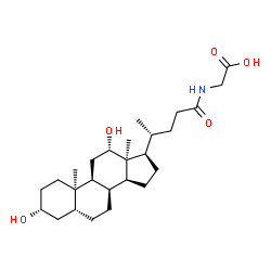 ChemSpider 2D Image | N-[(3alpha,5beta,8alpha,10alpha,12alpha,13alpha)-3,12-Dihydroxy-24-oxocholan-24-yl]glycine | C26H43NO5