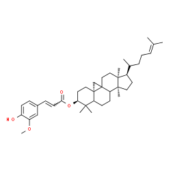 ChemSpider 2D Image | (3beta,5xi,8xi,9xi,10alpha,13alpha)-9,19-Cyclolanost-24-en-3-yl (2E)-3-(4-hydroxy-3-methoxyphenyl)acrylate | C40H58O4