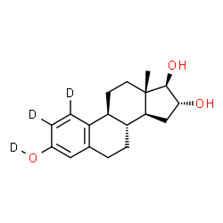 ChemSpider 2D Image | (16alpha,17beta)-(1,2-~2~H_2_)Estra-1,3,5(10)-triene-3,16,17-(3-~2~H)triol | C18H21D3O3