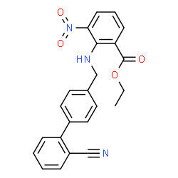 ChemSpider 2D Image | Ethyl 2-{[(2'-cyano-4-biphenylyl)methyl]amino}-3-nitrobenzoate | C23H19N3O4