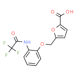 ChemSpider 2D Image | 5-({2-[(Trifluoroacetyl)amino]phenoxy}methyl)-2-furoic acid | C14H10F3NO5