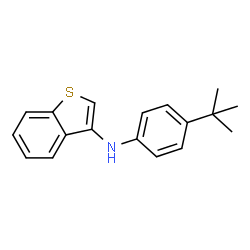 ChemSpider 2D Image | N-[4-(2-Methyl-2-propanyl)phenyl]-1-benzothiophen-3-amine | C18H19NS