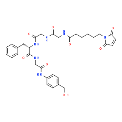 ChemSpider 2D Image | N-[6-(2,5-Dioxo-2,5-dihydro-1H-pyrrol-1-yl)hexanoyl]glycylglycyl-L-phenylalanyl-N-[4-(hydroxymethyl)phenyl]glycinamide | C32H38N6O8