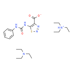 ChemSpider 2D Image | N,N-Diethylethanaminium 5-[(phenylcarbamoyl)amino]-1,2,3-thiadiazole-4-carboxylate - N,N-diethylethanamine (1:1:1) | C22H38N6O3S
