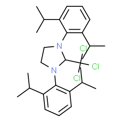 ChemSpider 2D Image | 1,3-Bis(2,6-diisopropylphenyl)-2-(trichloromethyl)imidazolidine | C28H39Cl3N2