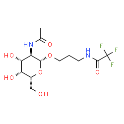 ChemSpider 2D Image | N-{3-[(2-Acetamido-2-deoxy-beta-D-galactopyranosyl)oxy]propyl}-2,2,2-trifluoroacetamide | C13H21F3N2O7
