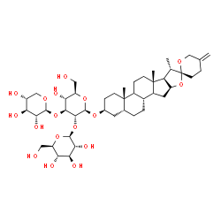 ChemSpider 2D Image | (3beta,5beta,9xi,14xi)-Spirost-25(27)-en-3-yl beta-D-glucopyranosyl-(1->2)-[beta-D-xylopyranosyl-(1->3)]-beta-D-glucopyranoside | C44H70O17