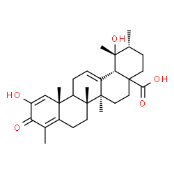 ChemSpider 2D Image | (1R,2R,6aS,6bR,12aS,14bS)-1,11-Dihydroxy-1,2,6a,6b,9,12a-hexamethyl-10-oxo-1,3,4,5,6,6a,6b,7,8,10,12a,12b,13,14b-tetradecahydro-4a(2H)-picenecarboxylic acid | C29H40O5