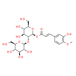 ChemSpider 2D Image | 2-O-beta-D-Glucopyranosyl-1-O-[(2E)-3-(3-hydroxy-4-methoxyphenyl)-2-propenoyl]-beta-D-glucopyranose | C22H30O14