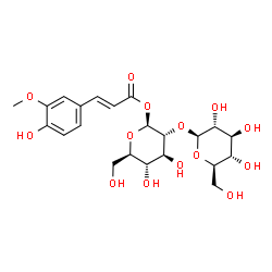 ChemSpider 2D Image | 2-O-beta-D-Glucopyranosyl-1-O-[(2E)-3-(4-hydroxy-3-methoxyphenyl)-2-propenoyl]-beta-D-glucopyranose | C22H30O14