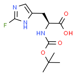 ChemSpider 2D Image | 2-Fluoro-N-{[(2-methyl-2-propanyl)oxy]carbonyl}-L-histidine | C11H16FN3O4
