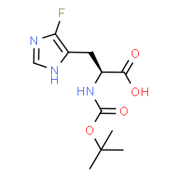 ChemSpider 2D Image | 5-Fluoro-N-{[(2-methyl-2-propanyl)oxy]carbonyl}-L-histidine | C11H16FN3O4