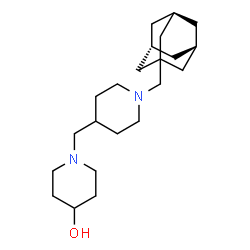 ChemSpider 2D Image | 1-({1-[(3s,5s,7s)-Adamantan-1-ylmethyl]-4-piperidinyl}methyl)-4-piperidinol | C22H38N2O