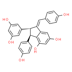 ChemSpider 2D Image | (1Z,2R,3R)-2-(3,5-Dihydroxyphenyl)-1-(4-hydroxybenzylidene)-3-(4-hydroxyphenyl)-4,6-indanediol | C28H22O6