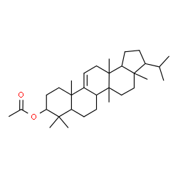 ChemSpider 2D Image | 3-Isopropyl-3a,5a,8,8,11a,13a-hexamethyl-2,3,3a,4,5,5a,5b,6,7,7a,8,9,10,11,11a,13,13a,13b-octadecahydro-1H-cyclopenta[a]chrysen-9-yl acetate | C32H52O2