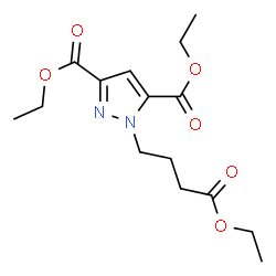 ChemSpider 2D Image | Diethyl 1-(4-ethoxy-4-oxobutyl)-1H-pyrazole-3,5-dicarboxylate | C15H22N2O6