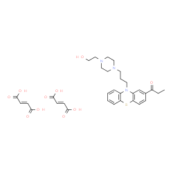 ChemSpider 2D Image | 1-(10-{3-[4-(2-Hydroxyethyl)-1-piperazinyl]propyl}-10H-phenothiazin-2-yl)-1-propanone (2E)-2-butenedioate (1:2) | C32H39N3O10S