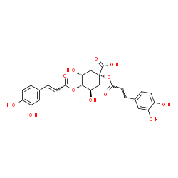 ChemSpider 2D Image | (1S,3R,4S,5R)-1,4-Bis{[(2E)-3-(3,4-dihydroxyphenyl)-2-propenoyl]oxy}-3,5-dihydroxycyclohexanecarboxylic acid | C25H24O12