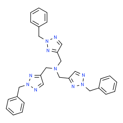 ChemSpider 2D Image | 1-(2-Benzyl-2H-1,2,3-triazol-4-yl)-N,N-bis[(2-benzyl-2H-1,2,3-triazol-4-yl)methyl]methanamine | C30H30N10