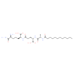 ChemSpider 2D Image | N-Dodecanoyl-L-alanyl-N-[(1S,5S)-5,6-diamino-1-carboxy-6-oxohexyl]-L-glutamine | C27H49N5O8