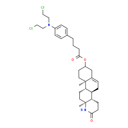ChemSpider 2D Image | (4aS,4bR,10aR,10bS,12aS)-10a,12a-Dimethyl-2-oxo-1,2,3,4,4a,4b,5,7,8,9,10,10a,10b,11,12,12a-hexadecahydronaphtho[2,1-f]quinolin-8-yl 4-{4-[bis(2-chloroethyl)amino]phenyl}butanoate | C33H46Cl2N2O3