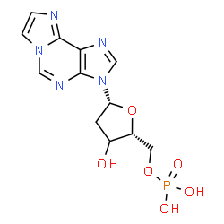 ChemSpider 2D Image | 3-[(3xi)-2-Deoxy-5-O-phosphono-beta-D-glycero-pentofuranosyl]-3H-imidazo[2,1-i]purine | C12H14N5O6P