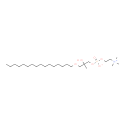 ChemSpider 2D Image | 3-(Hexadecyloxy)-2-hydroxy-2-methylpropyl 2-(trimethylammonio)ethyl phosphate | C25H54NO6P