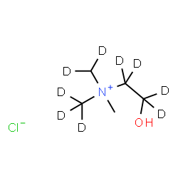 ChemSpider 2D Image | 2-Hydroxy-N-methyl-N-(~2~H_2_)methyl-N-(~2~H_3_)methyl(~2~H_4_)ethanaminium chloride | C5H5D9ClNO