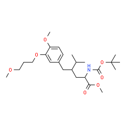 ChemSpider 2D Image | Methyl 4-[4-methoxy-3-(3-methoxypropoxy)benzyl]-5-methyl-2-({[(2-methyl-2-propanyl)oxy]carbonyl}amino)hexanoate | C25H41NO7