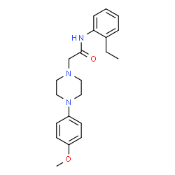 ChemSpider 2D Image | N-(2-Ethylphenyl)-2-[4-(4-methoxyphenyl)-1-piperazinyl]acetamide | C21H27N3O2
