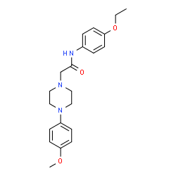 ChemSpider 2D Image | N-(4-Ethoxyphenyl)-2-[4-(4-methoxyphenyl)-1-piperazinyl]acetamide | C21H27N3O3