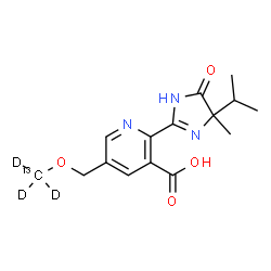 ChemSpider 2D Image | 2-(4-Isopropyl-4-methyl-5-oxo-4,5-dihydro-1H-imidazol-2-yl)-5-{[(~13~C,~2~H_3_)methyloxy]methyl}nicotinic acid | C1413CH16D3N3O4