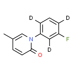 ChemSpider 2D Image | 1-[3-Fluoro(2,4,6-~2~H_3_)phenyl]-5-methyl-2(1H)-pyridinone | C12H7D3FNO