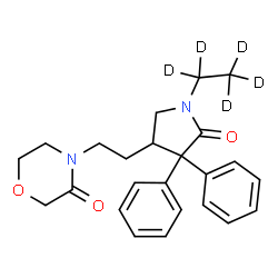 ChemSpider 2D Image | 4-{2-[1-(~2~H_5_)Ethyl-5-oxo-4,4-diphenyl-3-pyrrolidinyl]ethyl}-3-morpholinone | C24H23D5N2O3