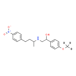 ChemSpider 2D Image | 1-{4-[(~2~H_3_)Methyloxy]phenyl}-2-{[4-(4-nitrophenyl)-2-butanyl]amino}ethanol | C19H21D3N2O4